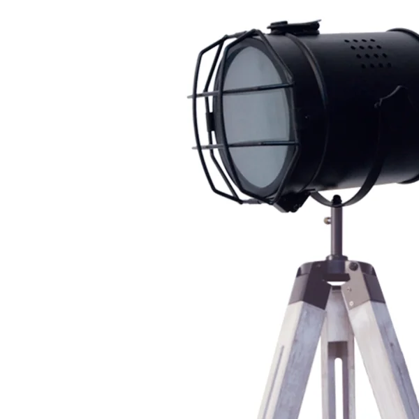 LAMPADAIRE COSME ACIER VIEILLI BLANC AVEC GRILLE