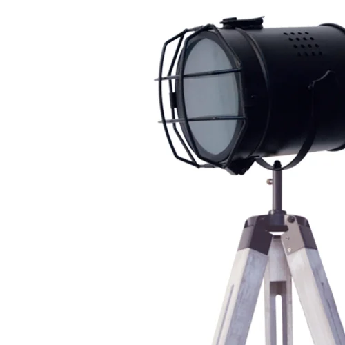 LAMPADAIRE COSME ACIER VIEILLI BLANC AVEC GRILLE