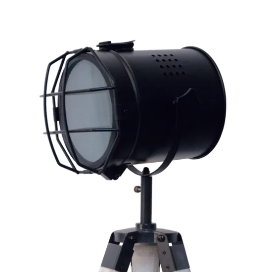 LAMPE DE TABLE COSME EN ACIER VIEILLI BLANC AVEC GRILLE 2