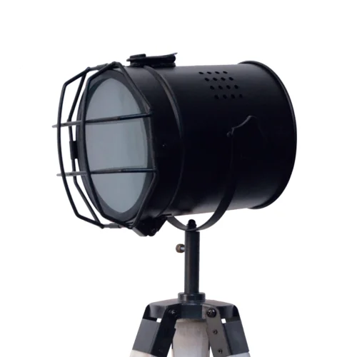 LAMPE DE TABLE COSME EN ACIER VIEILLI BLANC AVEC GRILLE