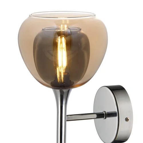 APPLIQUE 1 LUMIÈRE EXTÉRIEUR EN VERRE AMBRÉ INTÉRIEUR EN FUMÉ NOLINA