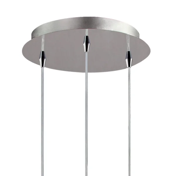 SUSPENSION 3 LUMIÈRES VERRE EXTÉRIEUR TRANSPARENT INTÉRIEUR BLANC Ø38 NOLINA