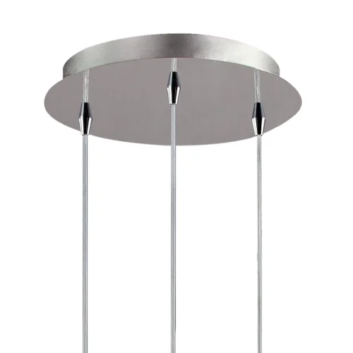 SUSPENSION 3 LUMIÈRES VERRE EXTÉRIEUR TRANSPARENT INTÉRIEUR BLANC Ø38 NOLINA