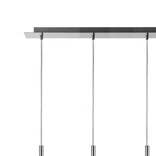 SUSPENSION 4 LUMIÈRES VERRE EXTÉRIEUR TRANSPARENT INTÉRIEUR BLANC NOLINA