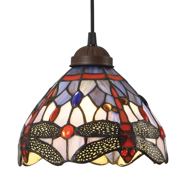 SUSPENSION 1 LUMIÈRE 20 CM TIFFANY LIBELLULE SUSPENSION 1 LUMIÈRE 20 CM TIFFANY LIBELLULE