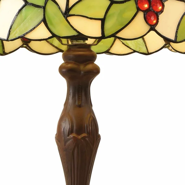 LAMPE DE TABLE 2 LUMIÈRES 40 CM TIFFANY GRAPE