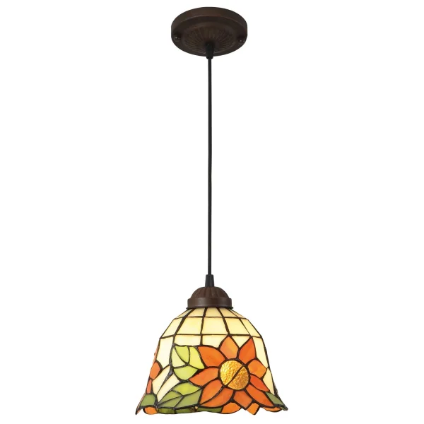 LÁMPARA DE TECHO 1 LUZ 20 CM TIFFANY SUNFLOWER LÁMPARA DE TECHO 1 LUZ 20 CM TIFFANY SUNFLOWER
