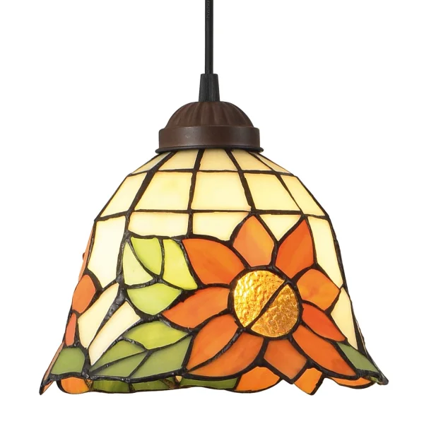 LÁMPARA DE TECHO 1 LUZ 20 CM TIFFANY SUNFLOWER LÁMPARA DE TECHO 1 LUZ 20 CM TIFFANY SUNFLOWER