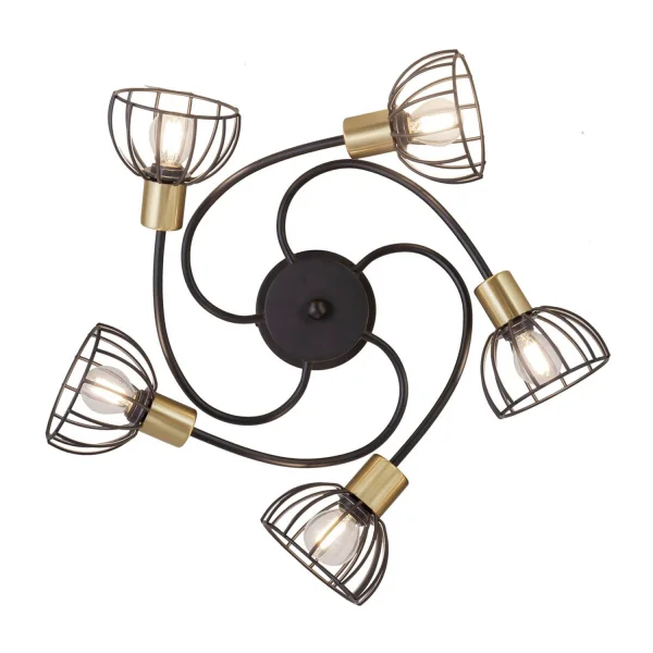 PLAFÓN DE TECHO 5 LUCES NEGRO MATE GABRIELLE PLAFÓN DE TECHO 5 LUCES NEGRO MATE GABRIELLE