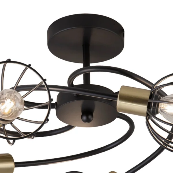 PLAFÓN DE TECHO 5 LUCES NEGRO MATE GABRIELLE PLAFÓN DE TECHO 5 LUCES NEGRO MATE GABRIELLE