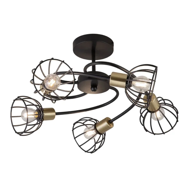 PLAFÓN DE TECHO 5 LUCES NEGRO MATE GABRIELLE PLAFÓN DE TECHO 5 LUCES NEGRO MATE GABRIELLE