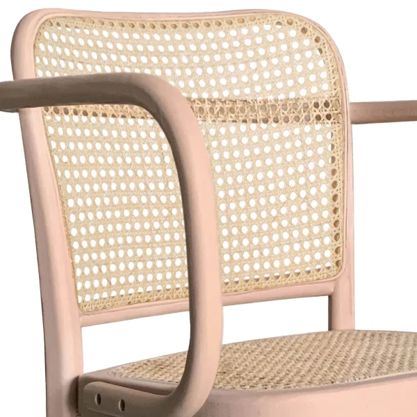 CHAISE HANNAH AVEC ACCOUDOIRS EN BOIS D'ORME ROSE