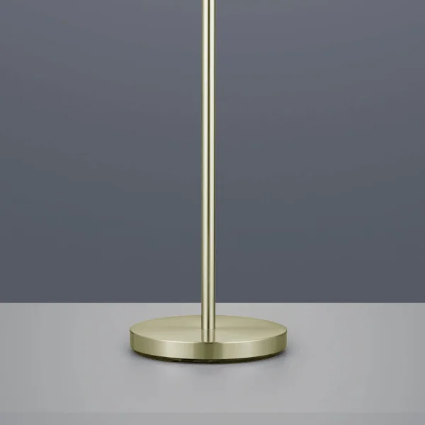 LAMPADAIRE AVEC FLEXO EN MÉTAL LAITON ANTIQUE ABAT-JOUR BLANC BROOME