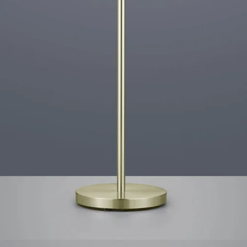 LAMPADAIRE AVEC FLEXO EN MÉTAL LAITON ANTIQUE ABAT-JOUR BLANC BROOME