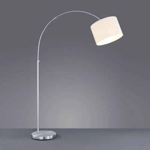 LAMPADAIRE MÉTAL NICKEL MAT ABAT-JOUR BLANC BROOME LAMPADAIRE MÉTAL NICKEL MAT ABAT-JOUR BLANC BROOME