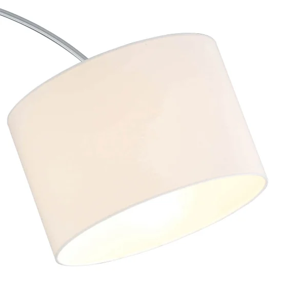 LAMPADAIRE MÉTAL NICKEL MAT ABAT-JOUR BLANC BROOME 2