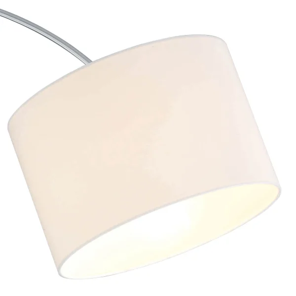 LAMPADAIRE MÉTAL NICKEL MAT ABAT-JOUR BLANC BROOME LAMPADAIRE MÉTAL NICKEL MAT ABAT-JOUR BLANC BROOME