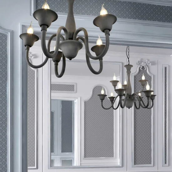 SUSPENSION 5 LUMIÈRES ANTHRACITE CAMILA 2