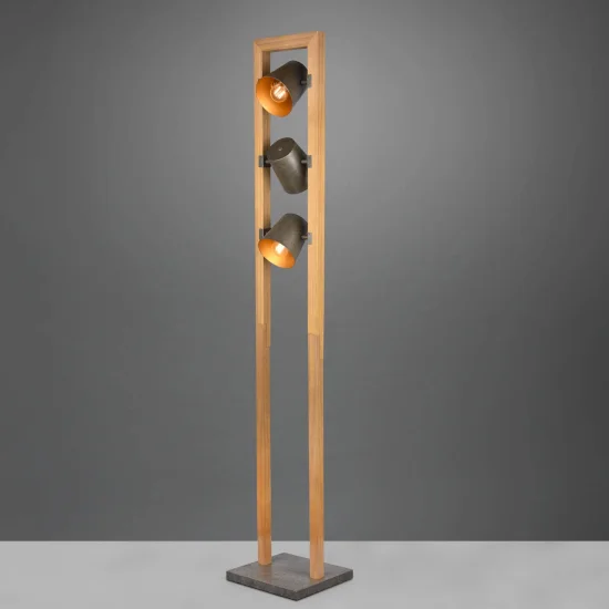 LAMPADAIRE 3 LUMIÈRES MÉTAL NICKEL ANTIQUE E14 NESTORE 2
