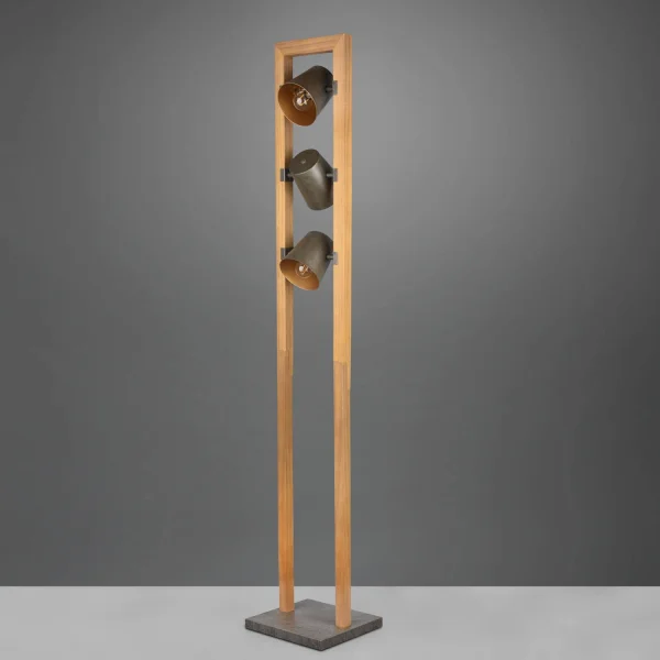 LAMPADAIRE 3 LUMIÈRES MÉTAL NICKEL ANTIQUE E14 NESTORE