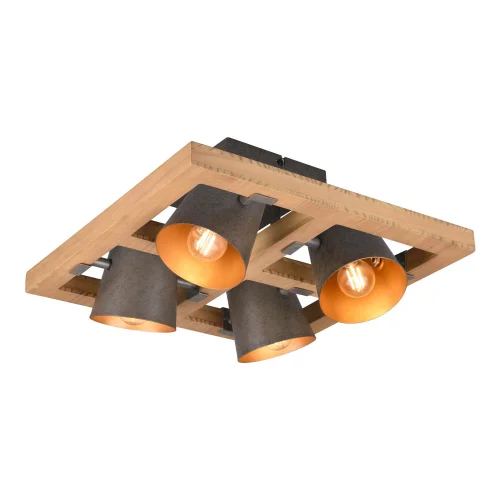 PLAFONNIER 4 LUMIÈRES MÉTAL NICKEL ANTIQUE E14 NESTORE