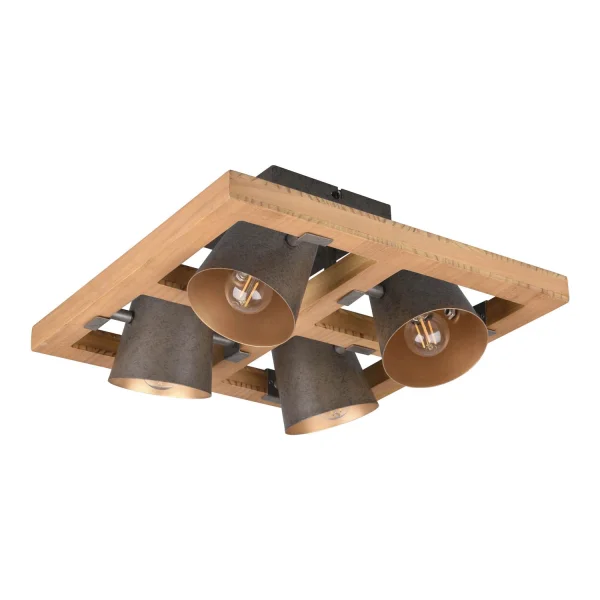 PLAFONNIER 4 LUMIÈRES MÉTAL NICKEL ANTIQUE E14 NESTORE