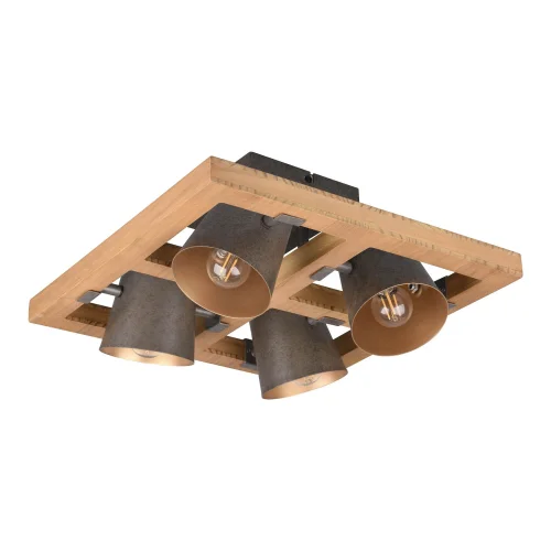 PLAFONNIER 4 LUMIÈRES MÉTAL NICKEL ANTIQUE E14 NESTORE