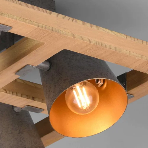 PLAFONNIER 4 LUMIÈRES MÉTAL NICKEL ANTIQUE E14 NESTORE