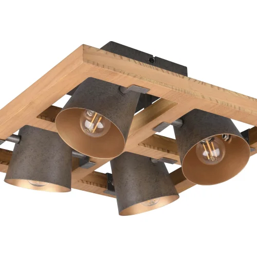 PLAFONNIER 4 LUMIÈRES MÉTAL NICKEL ANTIQUE E14 NESTORE