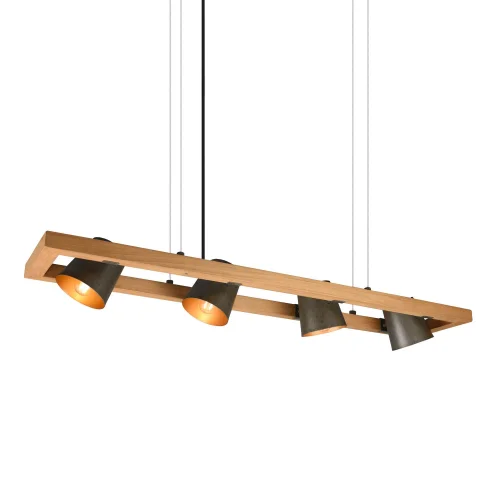 SUSPENSION 4 LUMIÈRES MÉTAL NICKEL ANTIQUE E14 NESTORE