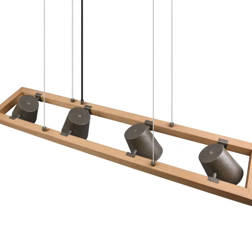 SUSPENSION 4 LUMIÈRES MÉTAL NICKEL ANTIQUE E14 NESTORE