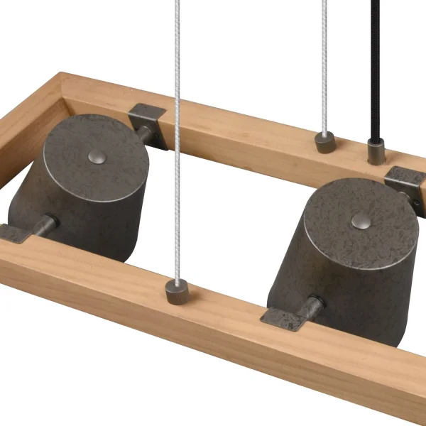 SUSPENSION 4 LUMIÈRES MÉTAL NICKEL ANTIQUE E14 NESTORE