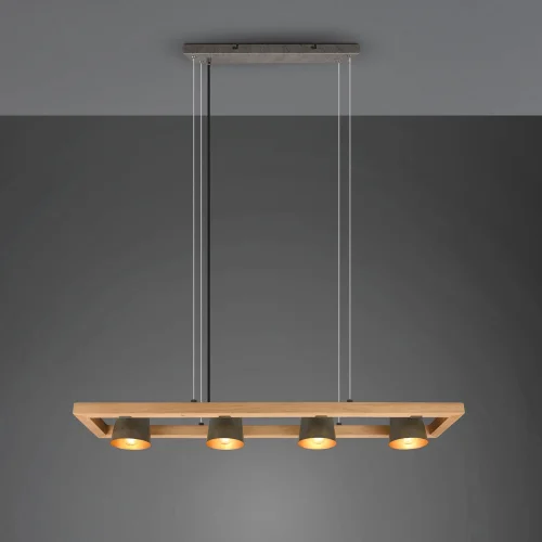 SUSPENSION 4 LUMIÈRES MÉTAL NICKEL ANTIQUE E14 NESTORE