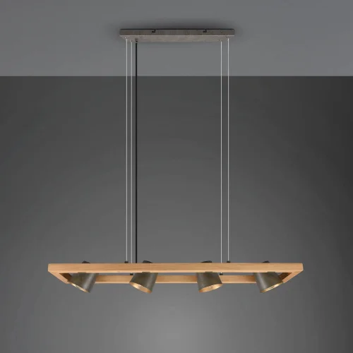 SUSPENSION 4 LUMIÈRES MÉTAL NICKEL ANTIQUE E14 NESTORE