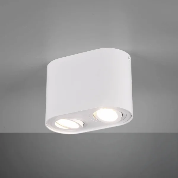 PLAFONNIER 2 LUMIÈRES ORIENTABLES MÉTAL BLANC GU10 FORTUNE