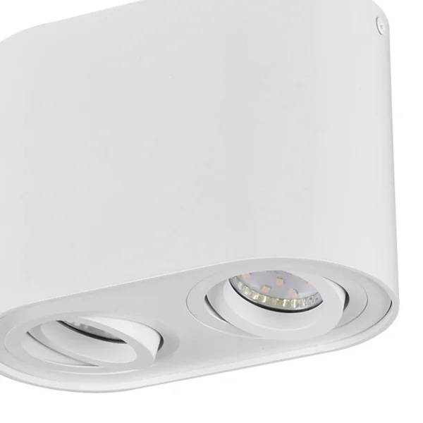 PLAFONNIER 2 LUMIÈRES ORIENTABLES MÉTAL BLANC GU10 FORTUNE