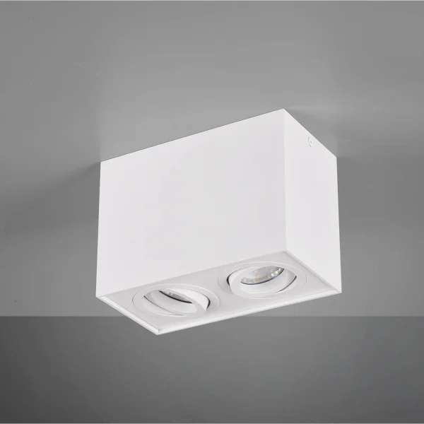 PLAFONNIER 2 LUMIÈRES ORIENTABLES MÉTAL BLANC GU10 GARIBALDI PLAFONNIER 2 LUMIÈRES ORIENTABLES MÉTAL BLANC GU10 GARIBALDI