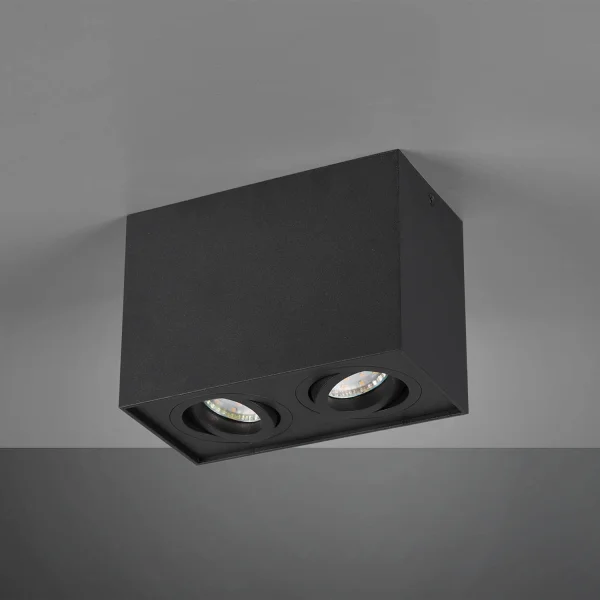 PLAFONNIER 2 LUMIÈRES INCLINABLE MÉTAL NOIR GU10 GARIBALDI PLAFONNIER 2 LUMIÈRES INCLINABLE MÉTAL NOIR GU10 GARIBALDI