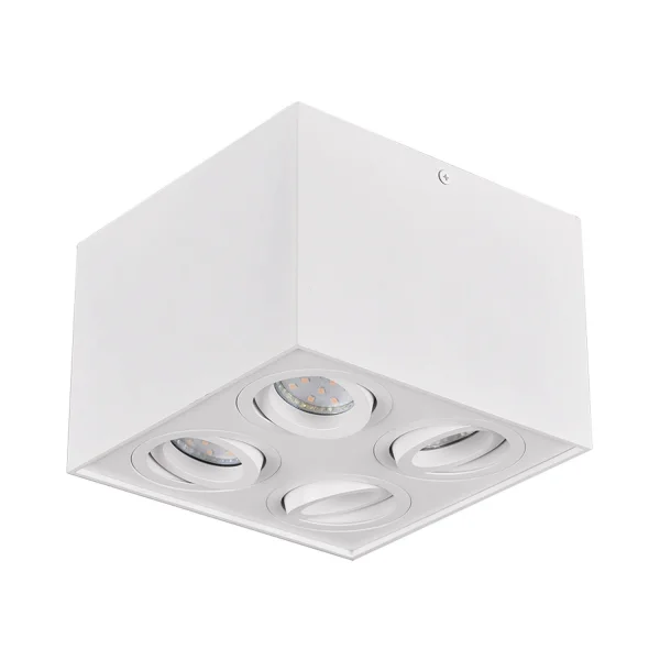 PLAFONNIER 4 LUMIÈRES ORIENTABLE MÉTAL BLANC GU10 GARIBALDI