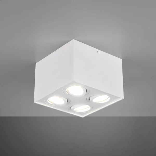 PLAFONNIER 4 LUMIÈRES ORIENTABLE MÉTAL BLANC GU10 GARIBALDI