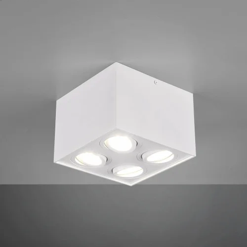 PLAFONNIER 4 LUMIÈRES ORIENTABLE MÉTAL BLANC GU10 GARIBALDI