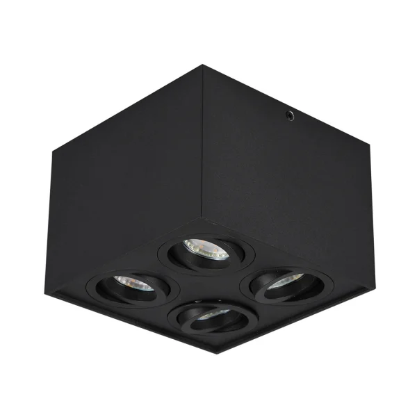 PLAFONNIER 4 LUMIÈRES ORIENTABLES MÉTAL NOIR GU10 GARIBALDI