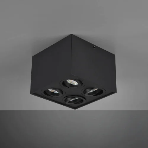 PLAFONNIER 4 LUMIÈRES ORIENTABLES MÉTAL NOIR GU10 GARIBALDI