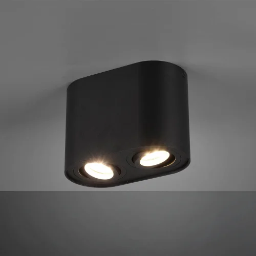 PLAFONNIER 2 LUMIÈRES ORIENTABLES MÉTAL NOIR GU10 FORTUNE