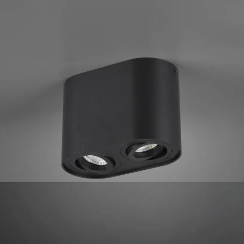 PLAFONNIER 2 LUMIÈRES ORIENTABLES MÉTAL NOIR GU10 FORTUNE