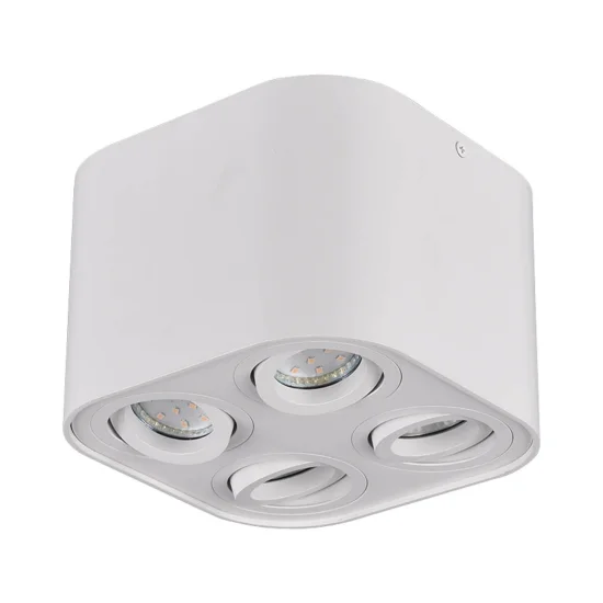 PLAFONNIER 4 LUMIÈRES ORIENTABLES MÉTAL BLANC GU10 FORTUNE 2
