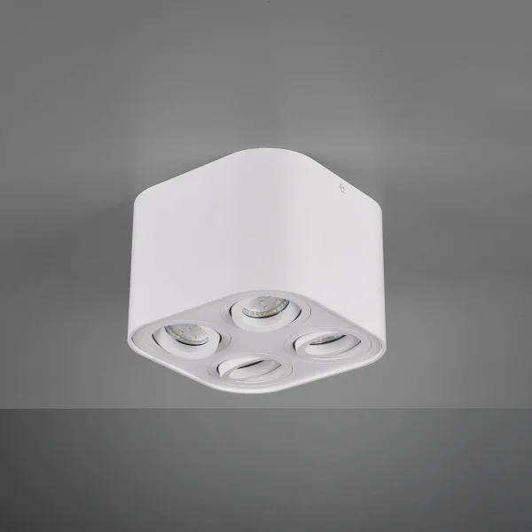 PLAFONNIER 4 LUMIÈRES ORIENTABLES MÉTAL BLANC GU10 FORTUNE