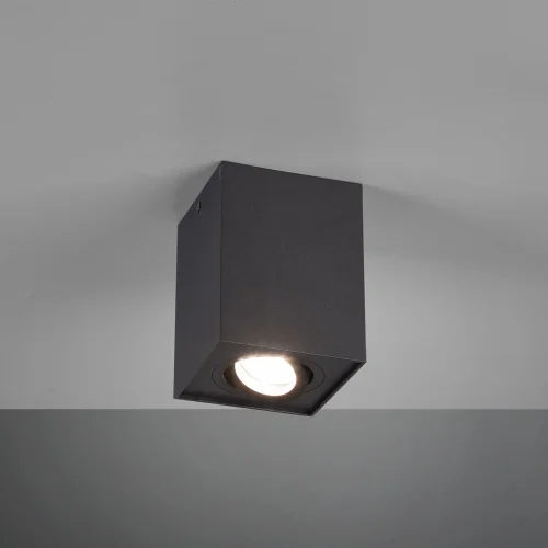 PLAFONNIER 1 LUMIÈRE ORIENTABLE EN MÉTAL NOIR GU10 GARIBALDI