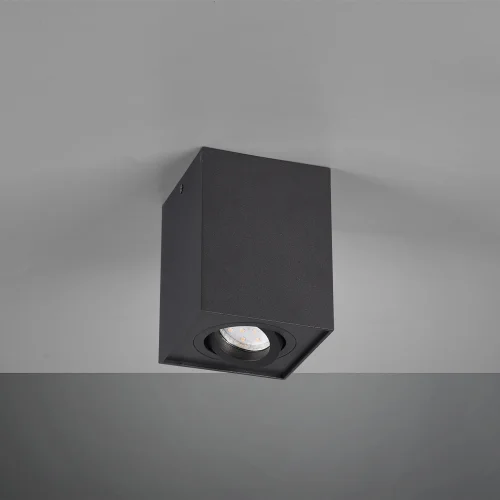 PLAFONNIER 1 LUMIÈRE ORIENTABLE EN MÉTAL NOIR GU10 GARIBALDI