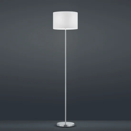LAMPADAIRE MÉTAL NICKEL ABAT-JOUR BLANC BROOME 2